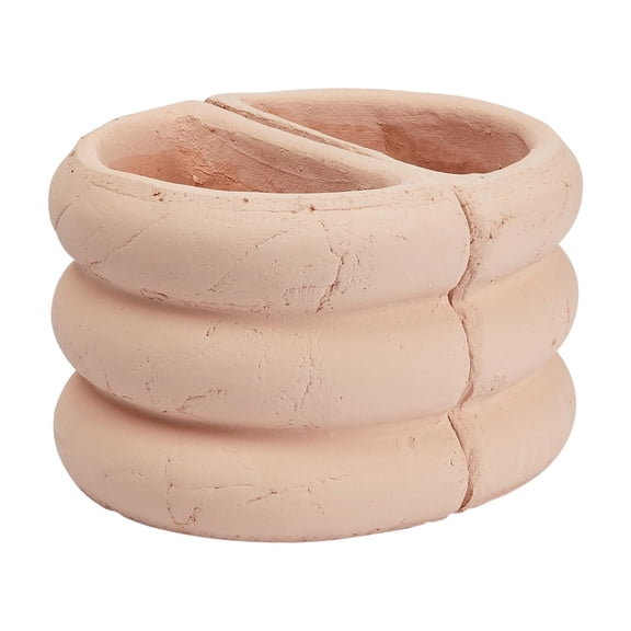 Main + Mesa Terracotta Vase Bookends, Set of 2, Blush Finish