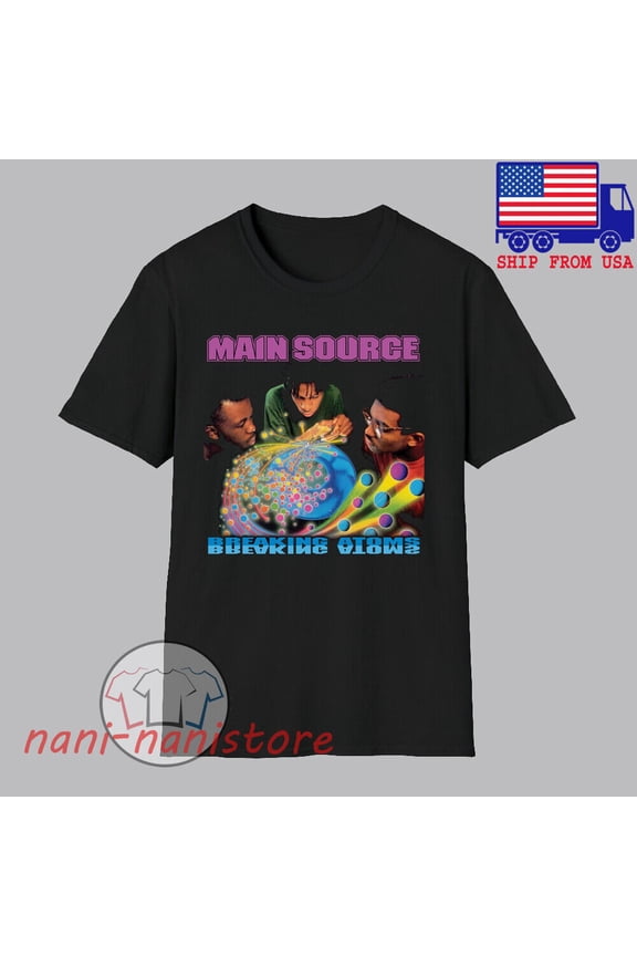 Main Source Breaking Atoms Men's Black T-shirt Size S-5XL