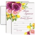 thumbnail image 1 of Main Squeeze Lemon Floral Bridal Shower Invitations, 20 Fill-In Cards with Envelopes, 5x7 Wedding Shower Invitations for Bride, Bridal Party Supplies and Decorations, Made in USA by Amanda Creation, 1 of 9