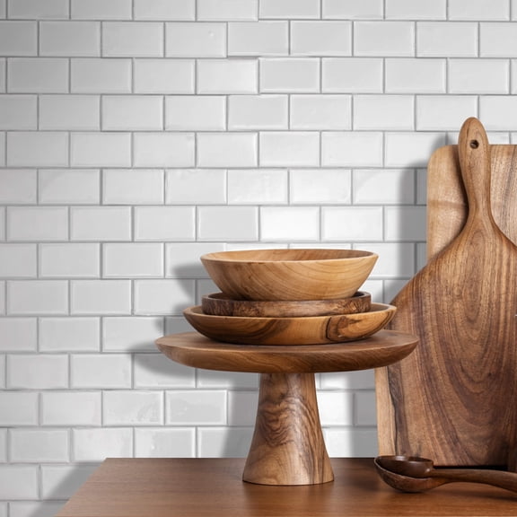 Main Street Peel and Stick Vinyl Subway Tile Backsplash White 10.5 x 10.5 in 4 Pack Removable Wall Tiles for Kitchen Bathroom and DIY Projects