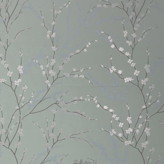 Main Street Sage Green Floral Peel and Stick Wallpaper Panels, 8-Pack, 16" x 24", Renter-Friendly