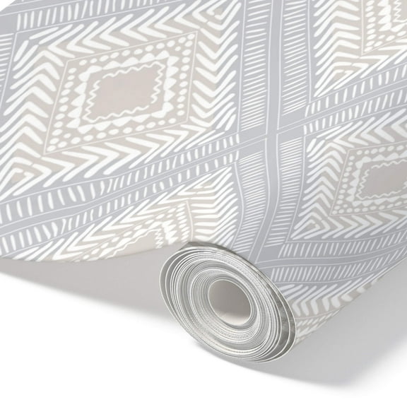Main Street 20.5 in x 16 ft Tribal Squares Peel and Stick Wallpaper Roll Self-Adhesive Wallpaper Roll for Accent Wall, Home and Furniture Refresh, DIY and More (Covers 28.18 sq. ft)