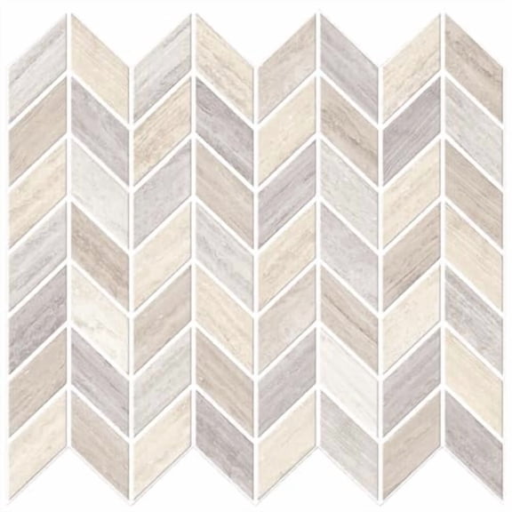 Main Street Peel & Stick Wallpaper Tiles, Earth Herringbone, 8 in x 8 in, 24 Pack, Self Adhesive Wall Tiles for Kitchen Backsplash and Home Decor