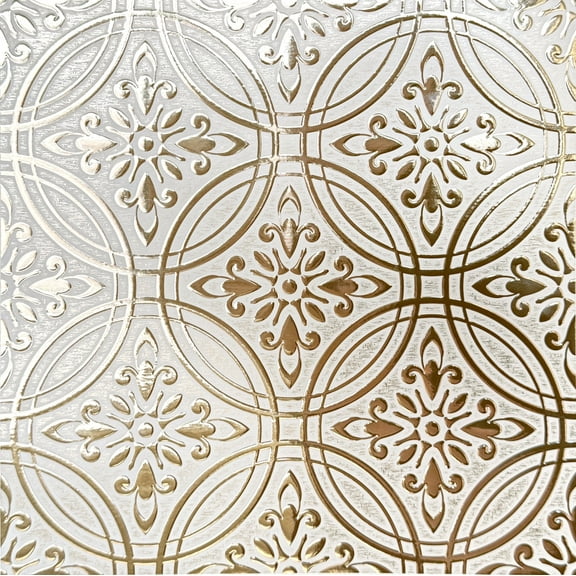 "Main Street 8"" x 8"" Gold Pastel Metallic Peel and Stick Tiles, Removable Backsplash Decor, 24 Pack"