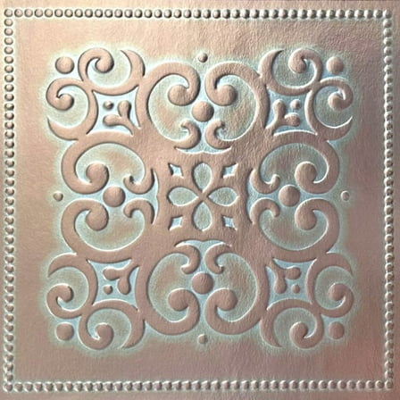 "Main Street Patina Copper Peel and Stick Metallic Wallpaper Tiles, 8""x8"", 24-Pack"