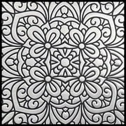 Main Street 8"x8" Silver Inked Foil Peel and Stick Wallpaper Tiles, Backsplash, Metallic Decor - 24PACK