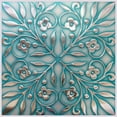 thumbnail image 1 of "Main Street 8""x8"" Teal Leaves Peel-and-Stick Metallic Self-Adhesive Wall & Bathroom Tiles, 24-Pack", 1 of 10