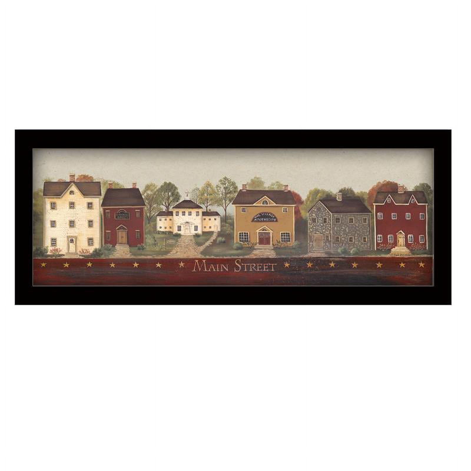Main Street Culture Print on Canvas with Black Wood Frame