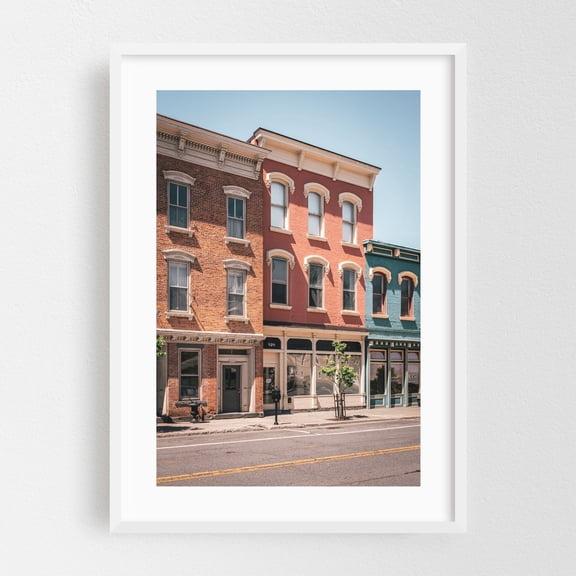 Main Street, Catskill - Catskill New York Photography White Framed Wall Art Print 24 x 36 inches