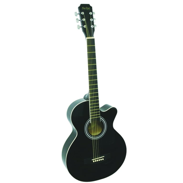 Main Street Guitars 6 Strings Acoustic Guitar, Black, 12 oz