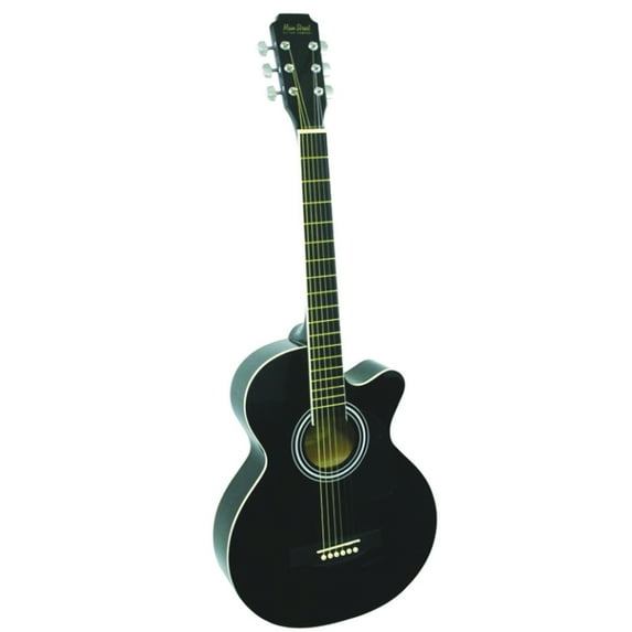 Main Street Guitars 6 Strings Acoustic Guitar, Black, 12 oz, 38"