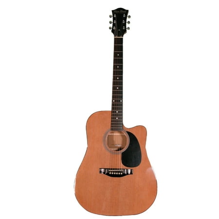 Main Street Guitars MA241CN 41-Inch Cutaway Acoustic Dreadnought Guitar, Natural Finish