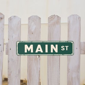 Main Street Location Metal Tin Sign For Bar Cafe Home And Garden Wall Decor 4x16 Inch