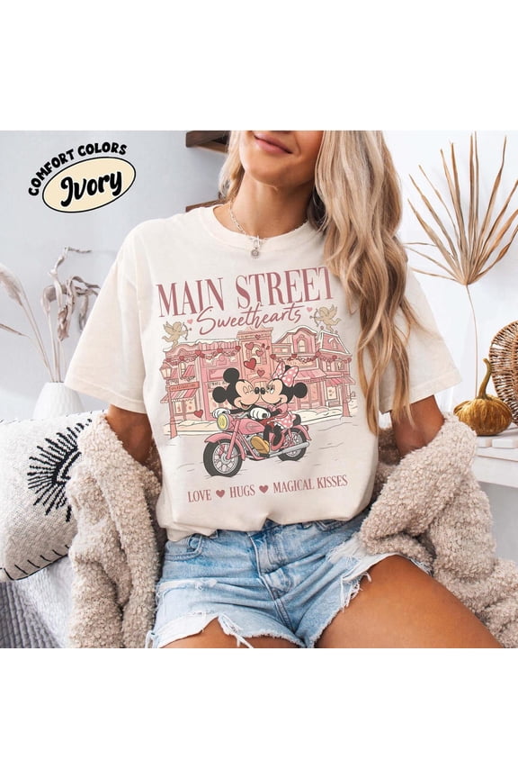 Main Street Mickey Minnie Valentine Sweethearts T-Shirt All size S-3XL