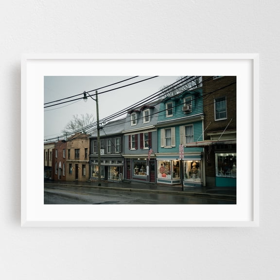 Main Street Shops, Ellicott City - Ellicott City Maryland Photography White Framed Wall Art Print 16 x 24 inches