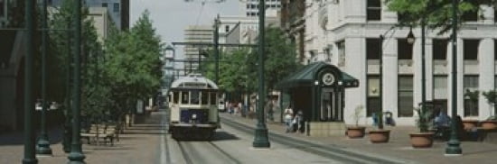 Main Street Trolley Court Square Memphis TN Canvas Art - Panoramic Images (36 x 12)