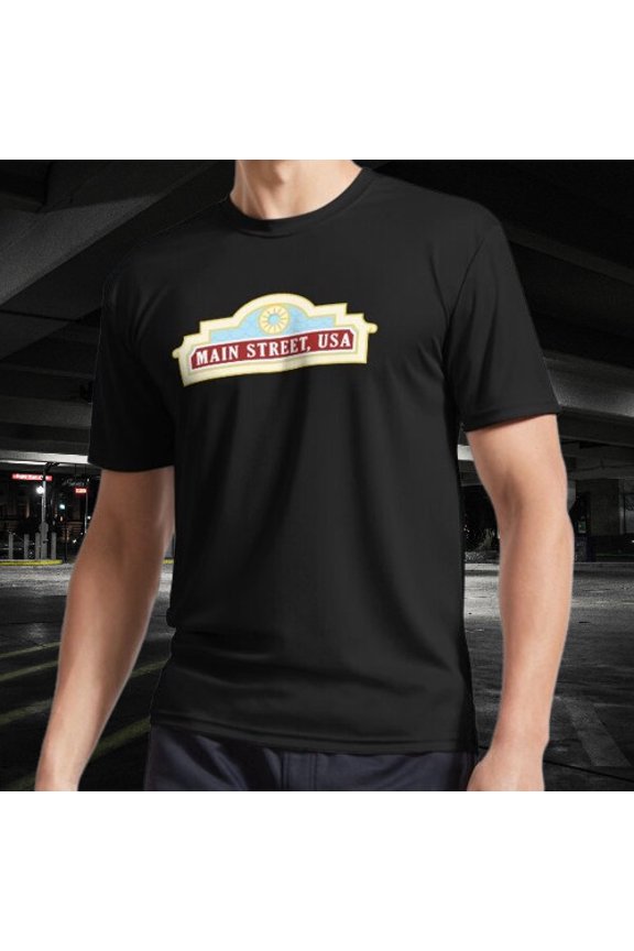 Main Street USA Active Logo T-Shirt Funny Size Mode American T-shirt