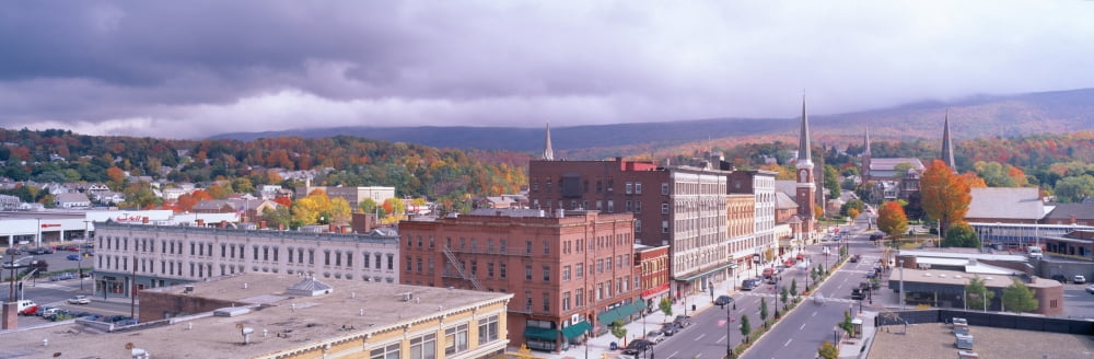 Main Street USA North Adams Massachusetts Canvas Art - Panoramic Images (36 x 12)
