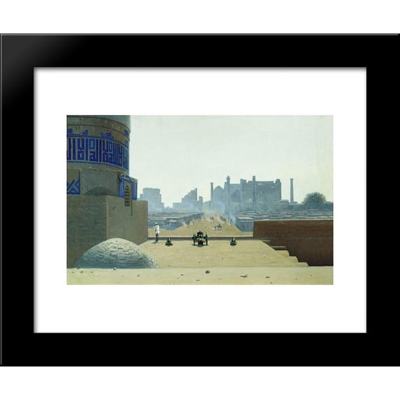 Main Street in Samarkand, from the height of the citadel in the early morning 20x24 Framed Art Print by Vasily Vereshchagin
