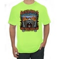 thumbnail image 1 of Main Street of America Route 66 Bike Motorcycle Cars and Trucks Men's Graphic T-Shirt, Safety Green, Large, 1 of 3
