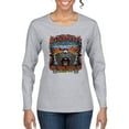 thumbnail image 1 of Main Street of America Route 66 Bike Motorcycle Cars and Trucks Womens Graphic Long Sleeve T-Shirt, Heather Grey, Large, 1 of 3