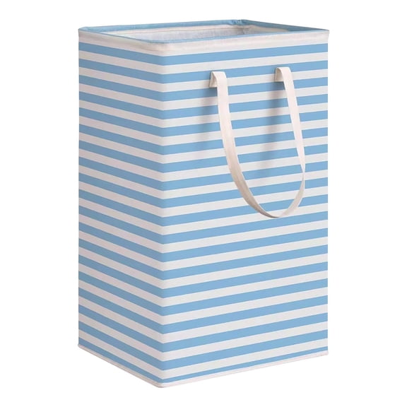 Main Striped Dirty Clothes Basket Folding Fabric Storage Bag for Clothes Blankets - 40x30x60cm Cotton Quilt Organizer Moving