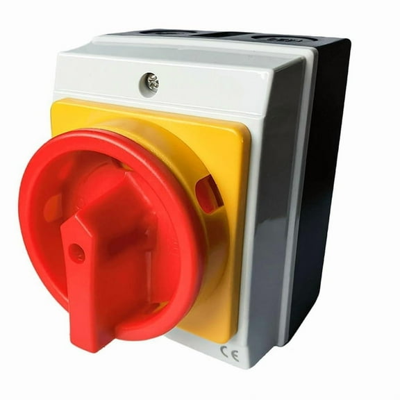 Main Switch Circuit Breaker 25A 4-Pin Rotary Switch with Plastic Housing IP65 Isolator Switch Load Disconnect Switch