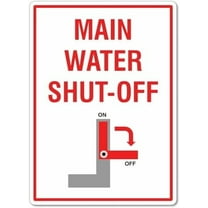 Main Water Shut-Off Sign Notice Signs Premises Signs Metal Sign NO.16472 Metal Tin Sign 8x12 Inch - Clear Warning for Home & Business Use