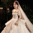 thumbnail image 1 of Main Wedding Dress Bride 2024 French Court Heavy Industry Trailing Starry Sky Plus Size Mori Dreamlike Super Fairy, 1 of 10