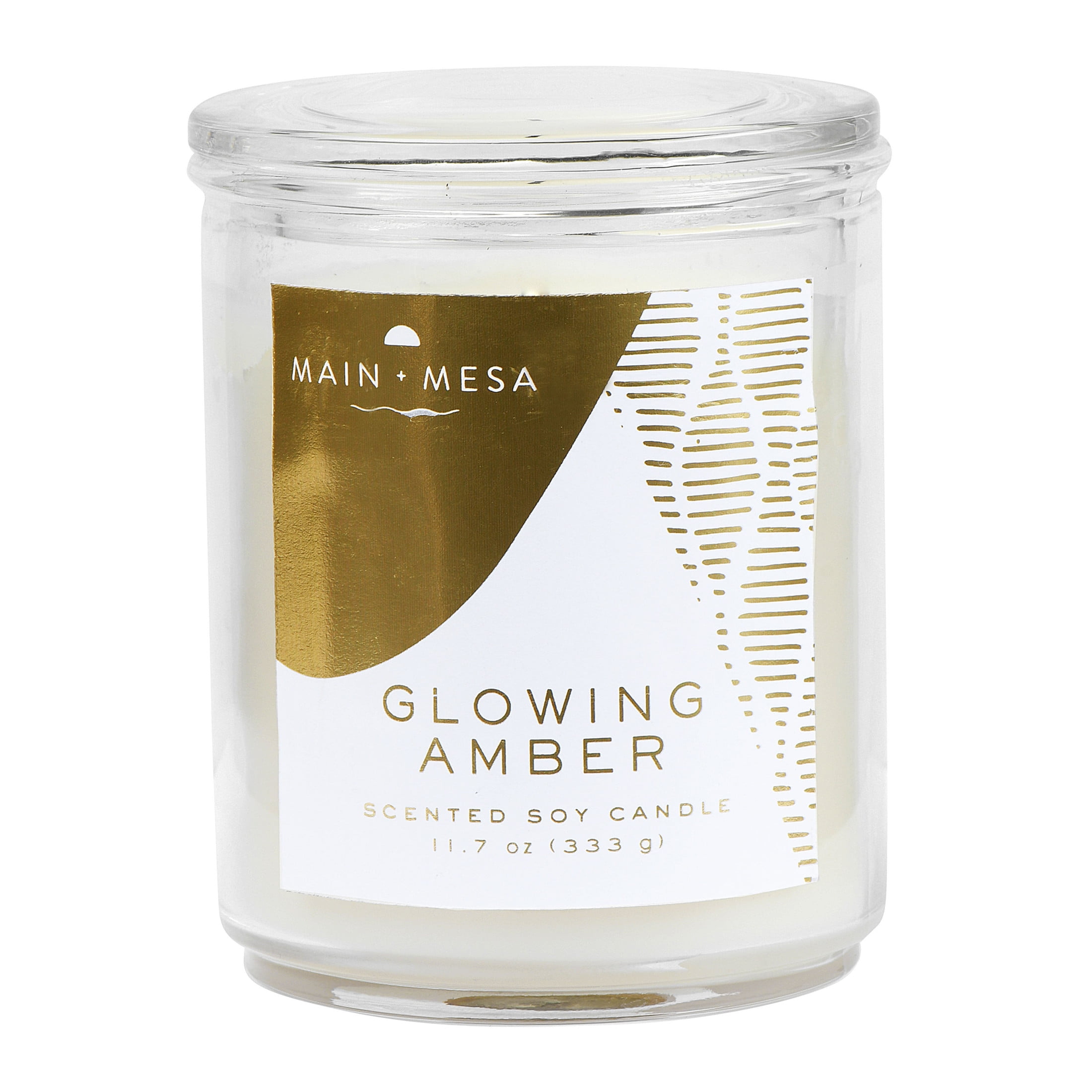 Glowing Amber Scented Soy Wax Lidded Jar Candle