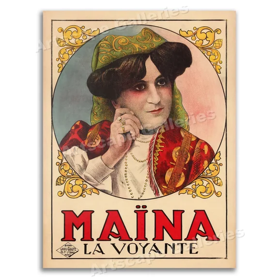 Maina Juan C1930S Vintage Gypsy Fortune Teller Poster Home Decor Office Wall Art