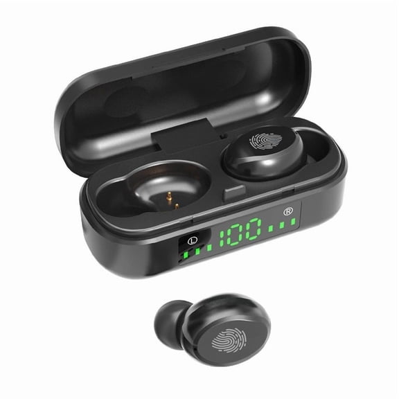 Mainard Bluetooth Earbuds, Wireless In-Ear Headphones with Charging Case, Black