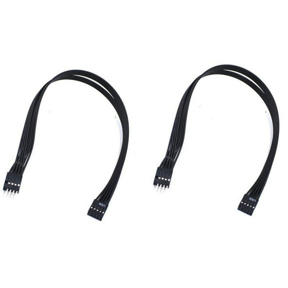 Mainboard 9Pin USB 2.0 Male to Female Extension Cable 30cm, 2 Pack