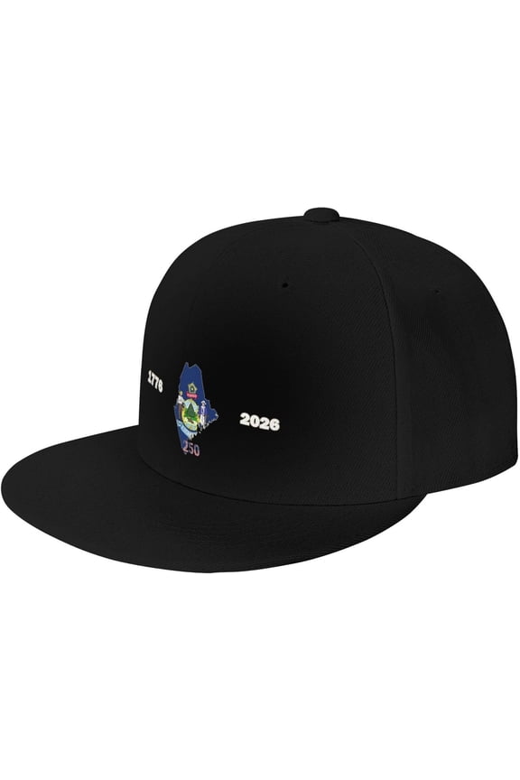 Maine 1776-2026 Flat Brim Snapback Baseball Cap Adjustable Hat Breathable 250th Anniversary Outdoor Cap for Men Women