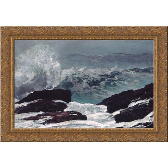 Maine Coast 24x19 Gold Ornate Wood Framed Canvas Art by Homer, Winslow