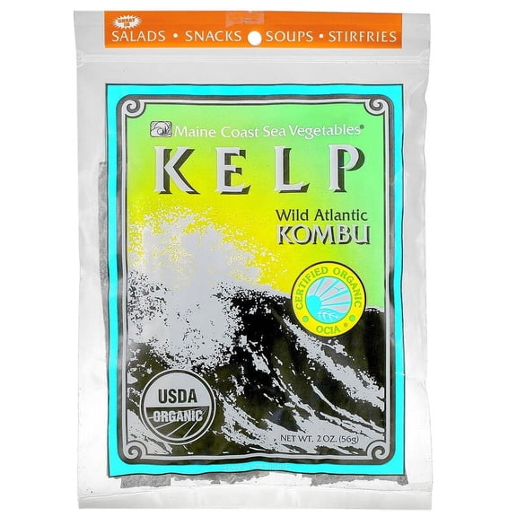 Maine Coast Sea Vegetables, Kelp, Wild Atlantic Kombu, 2 oz Pack of 3