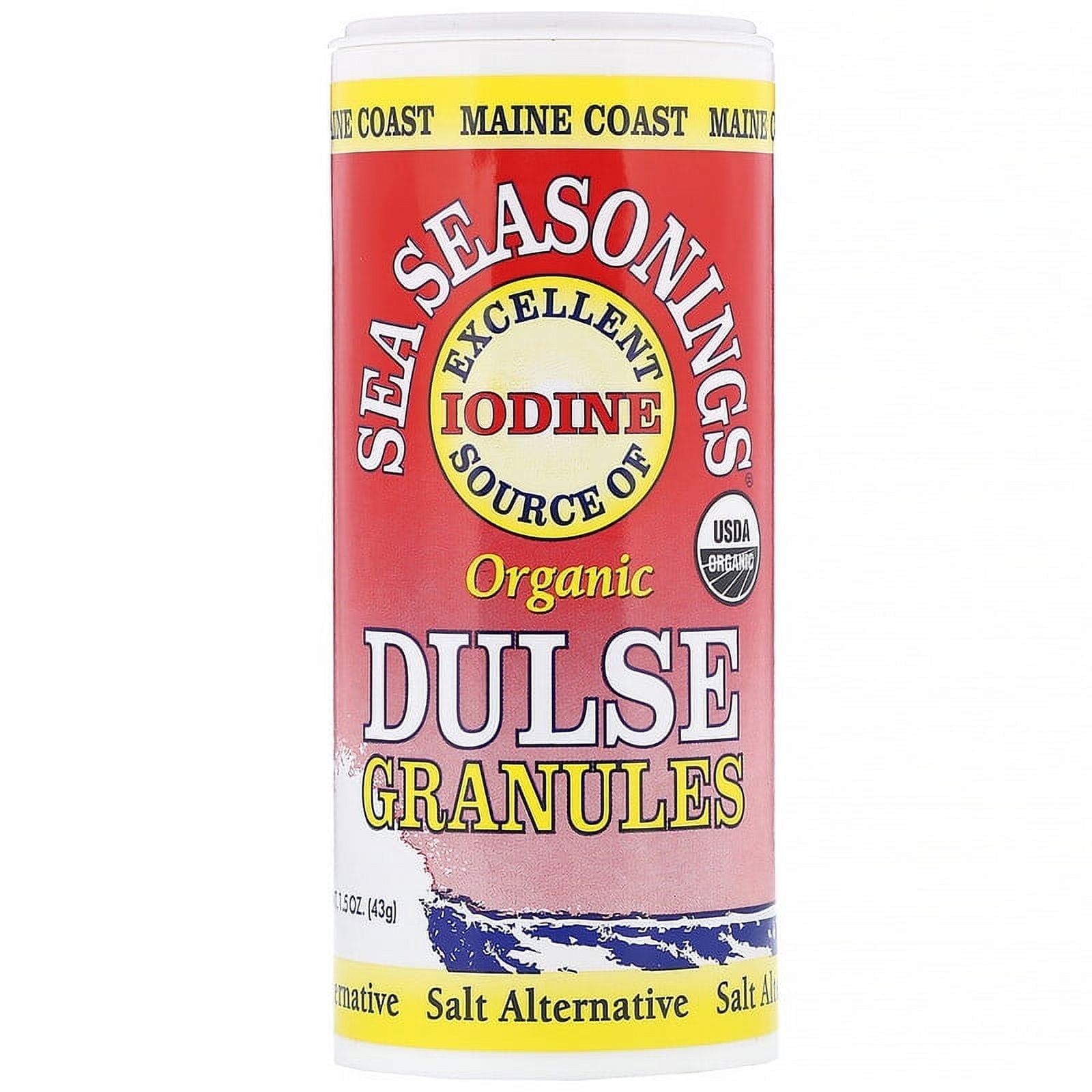 Maine Coast Sea Vegetables, Organic, Sea Seasonings, Dulse Granules, 1.5 oz Pack of 2