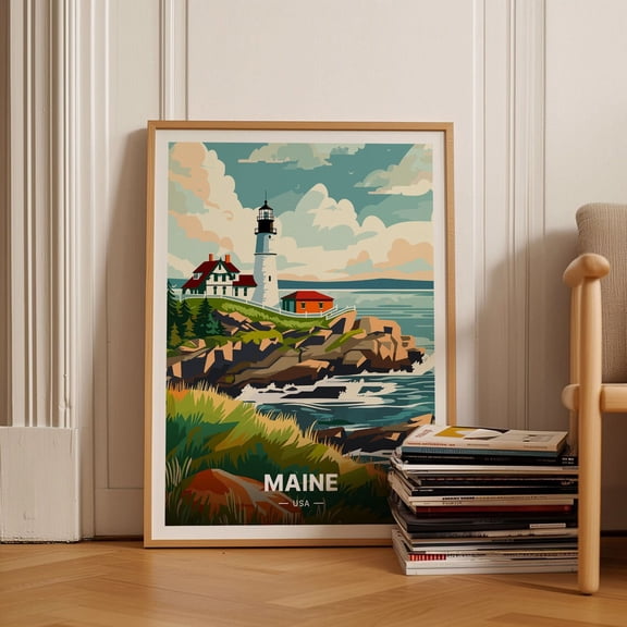 Maine Coastal Scenery Landmark Wall Decor