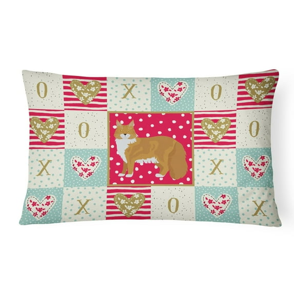 Maine Coon 1 Cat Love Canvas Fabric Decorative Pillow Red