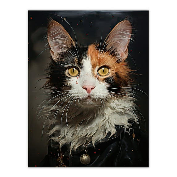 Maine Coon Cat Animal Portrait Oil Painting Large Wall Art Poster Print Thick Paper 18X24 Inch