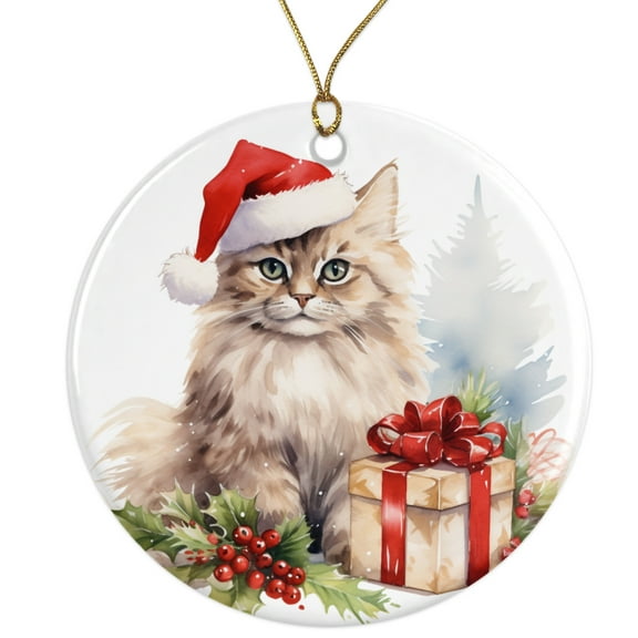 Maine Coon Cat Ornament - Cat Ornament For Cat Mom Cat Dad Over 20 Breeds - Xmas Tree Decoration - Fun Christmas Ornament - 3" Round Ceramic Ornament - Printed in USA AAC316