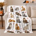 thumbnail image 1 of Maine Coon Cats White Background Halloween, Playful Pet Portrait Pattern, Warm Flannel Blanket for Living Room and Bedroom, Cat Lovers Christmas Gift, Pet Lover Home Decor, 1 of 9
