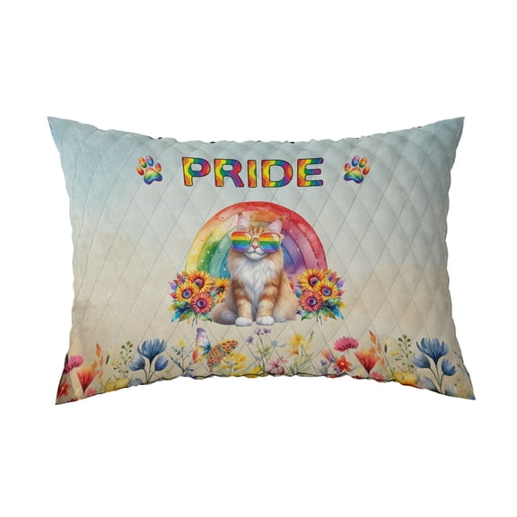 Maine Coon Celebrates Rainbow Pride Month LGBT LGBTQ+ Quilt Pillowcase Cat Lover Kitten Owner Gifts Throw Pillow Cover Bed Home Decor - 01003