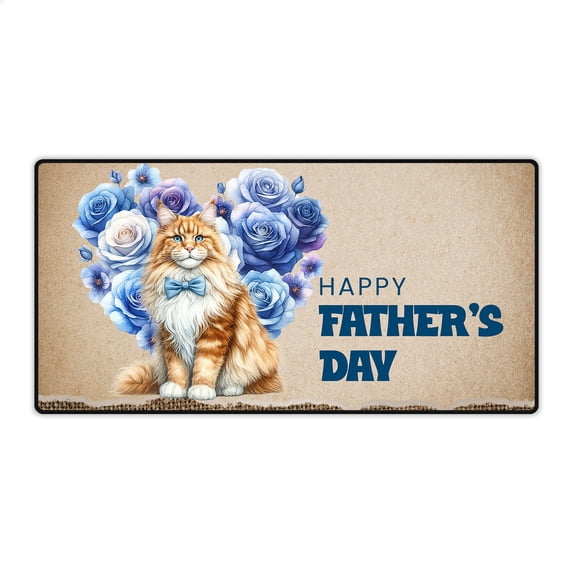 Maine Coon Proud Dad Happy Father's Day Desk Mat Full Keyboard Mouse Pad Cat Lover Kitten Owner Gifts Large Mousepad - 02008