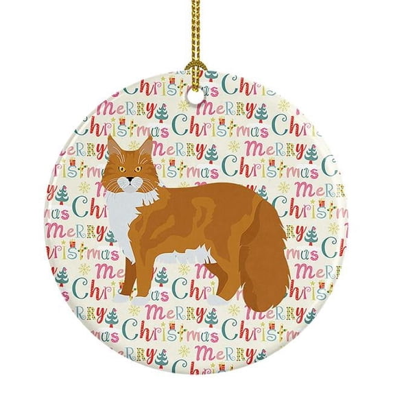 Maine Coon #1 Cat Christmas Ceramic Ornament 2.8 in x 2.8 in