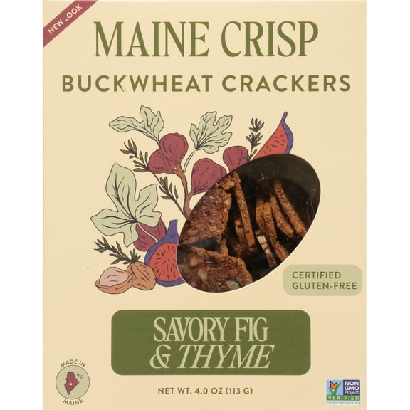 Better with Buckwheat Snackable Maine Crisps Savory Fig & Thyme Crackers 4.0 oz
