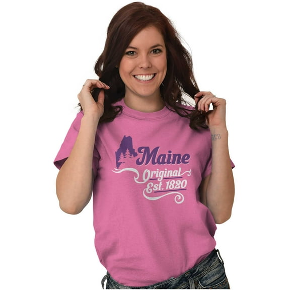 Maine Cute Pine State Shape Filagree Women's Graphic T Shirt Tees Brisco Brands M