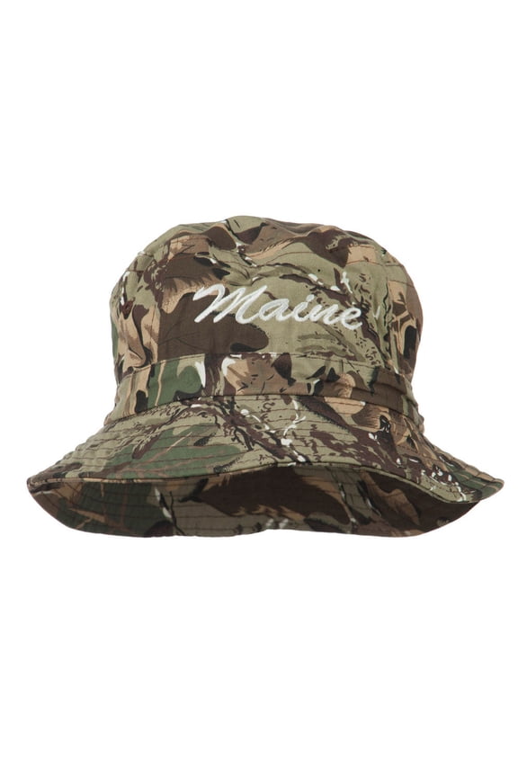 Maine Embroidered Bucket Hat - Camo OSFM