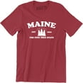 thumbnail image 1 of Maine Est 1820 The Pine Tree State Map Tourist Men's T-Shirt, 1 of 4