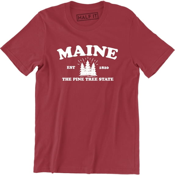 Maine Est 1820 The Pine Tree State Map Tourist Men's T-Shirt